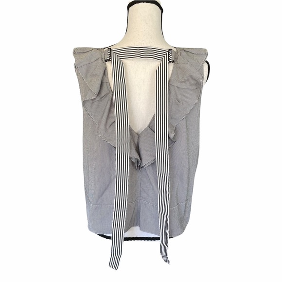 Tibi Striped Ruffle Top - Picture 7 of 8
